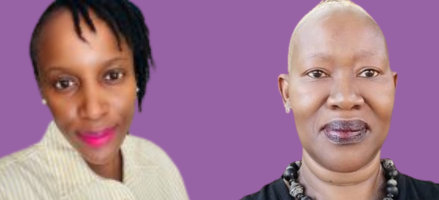 headshots of both scholars on purple background