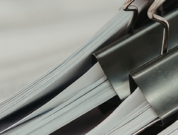 Papers in binder clip