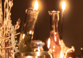 candles and glassware