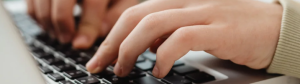 typing on keyboard